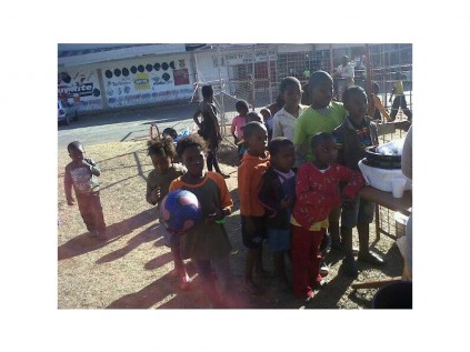 The children were treated to food, as well as fun and games, during the day.