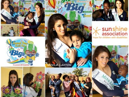 Casual Day ambassador, Nicole Laxton, is creating awareness around children with disabilities in the community of Germiston. She is seen here visiting at the Sunshine Early Learning Centre, in Elsburg, recently.