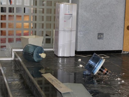 The metro offices were vandalised and office property was damaged.
