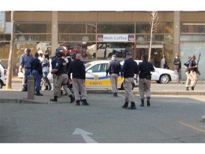 EMPD had to use tear gas and rubber bullets to disperse the violent crowd of protesters outside the Germiston Civic Centre on Tuesday (August 26).