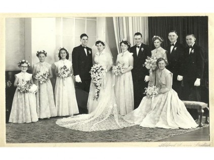 The happy couple, Phil and Pietie Vos, on their wedding day, 60 years ago.
