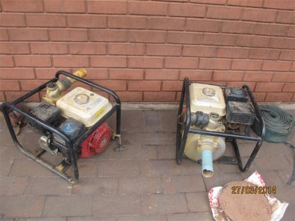 The illegal miners' generators were found and confiscated during a recent operation. All confiscated items were transported to the Germiston Police Station, as evidence.