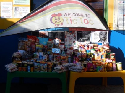 The huge amount of groceries collected at Tic Toc Nursery School, on Mandela Day. The goods will be donated to the Siyabonga Children's Home.