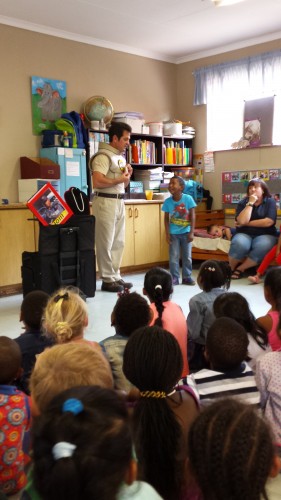 Darrin McDowall interacts with the children of Lynn’s Pre-School.