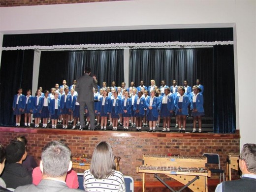 The Assumption Convent School senior primary choir in action at the recent choir festival, held at the school.