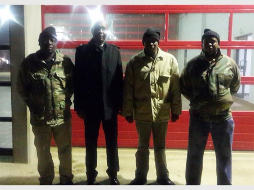 The acting chief of police, Isaac Jabu Mapiyeye (second from left), who was part of the EMPD Community Liaison Unit who arrested the seven suspects.