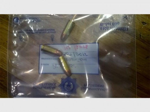 Live ammunition seized during the arrest of a 21-year-old man.