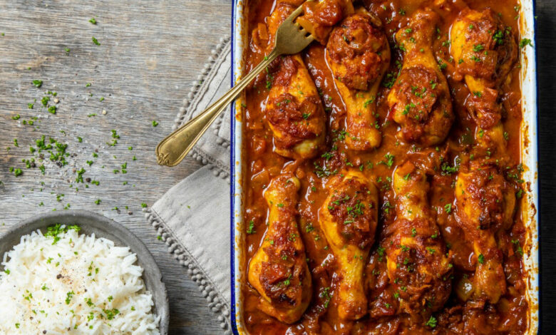 27 JULY - WFD – Chakalaka-baked chicken drumsticks with basmati rice