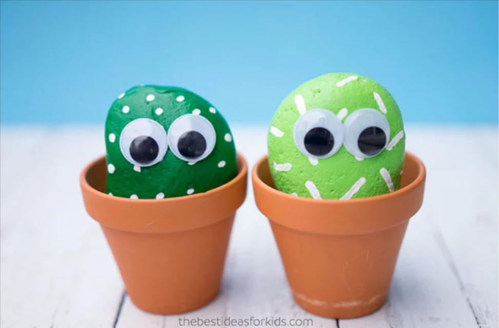 Help your child make their own pet cactus rock