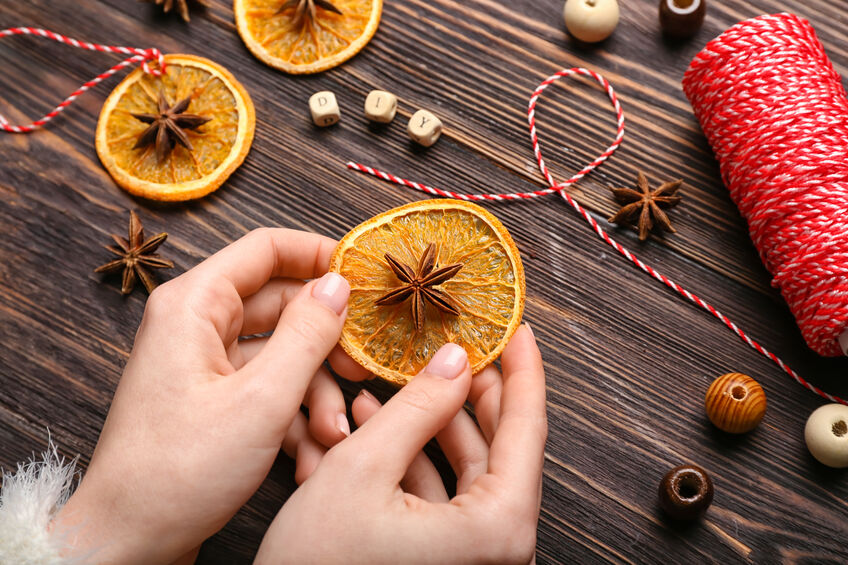 Orange holiday ornaments kids will love making