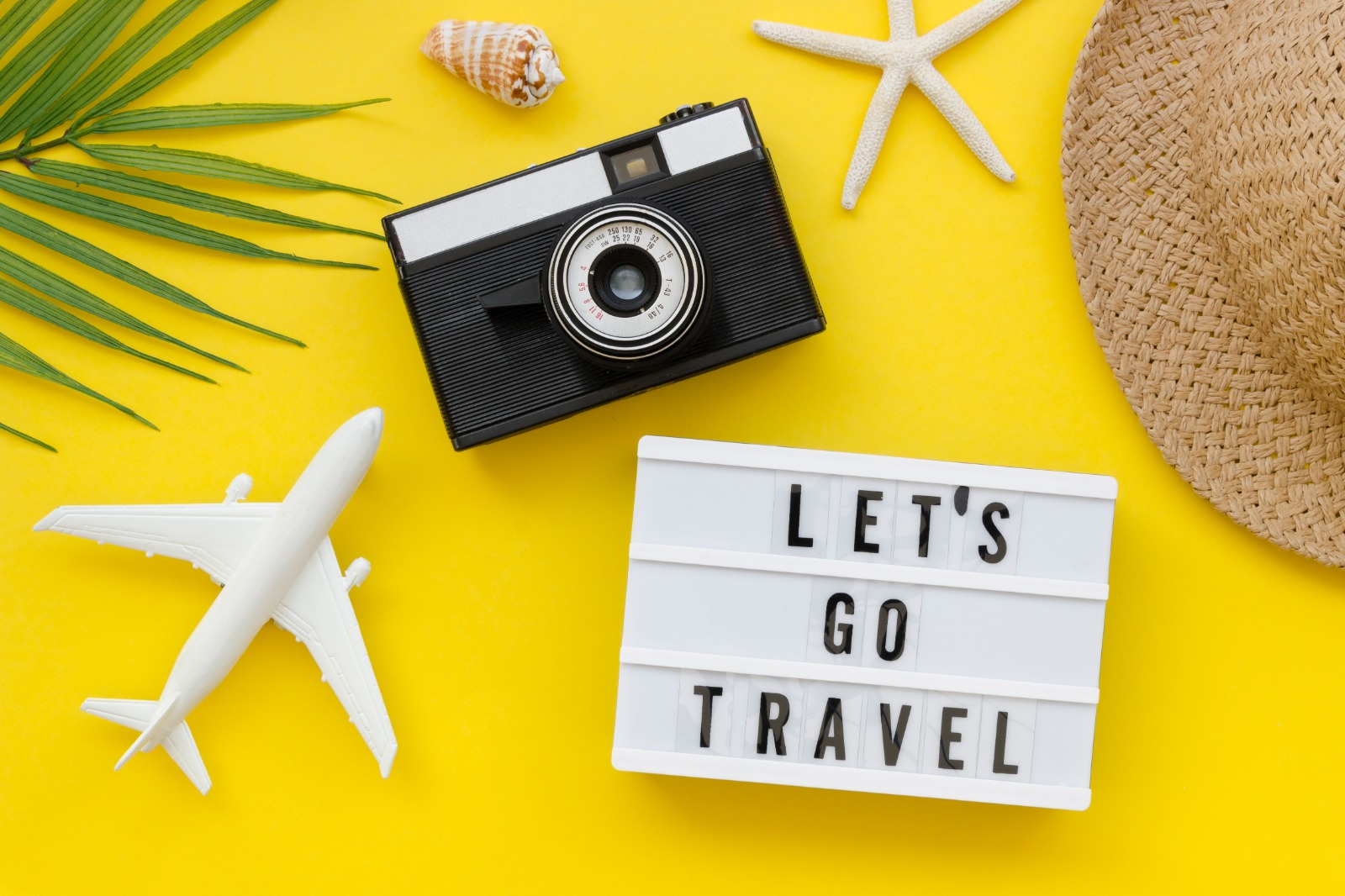 Free photo frame of traveler tools with lightbox