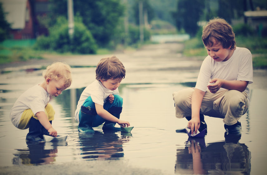 DIY origami paper boat for children