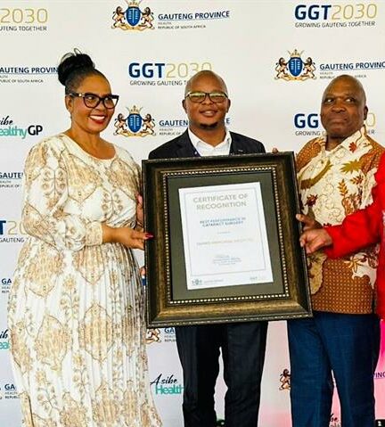 Gauteng Health recognised the hospital’s Ophthalmology Department for outstanding service and life-changing results.