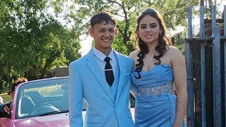 Kayden Wesson (18) and Dinizia Monteiro (17) from Vryburger High School attended their matric dance at In The Woods on Rietfontein Road, Primrose.
