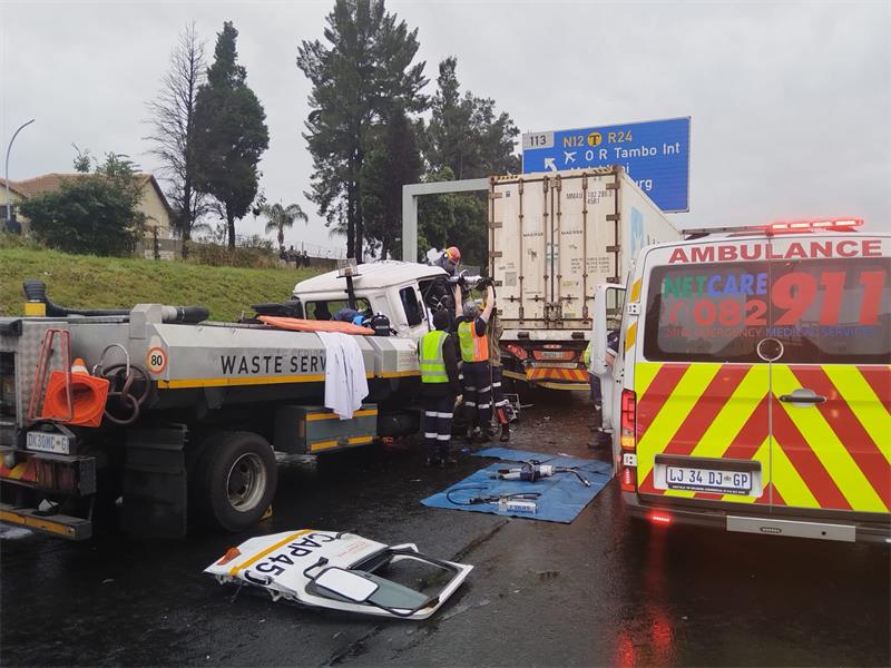 The EMPD confirmed that two people sustained serious injuries following a collision involving two trucks on the N3 northbound near Van Buuren Road yesterday.