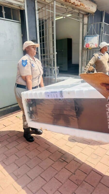 The Ekurhuleni Metropolitan Police Department (EMPD) confiscated perishable goods, non-perishables, and sidewalk-displayed furniture from unlicensed traders in Germiston CBD.