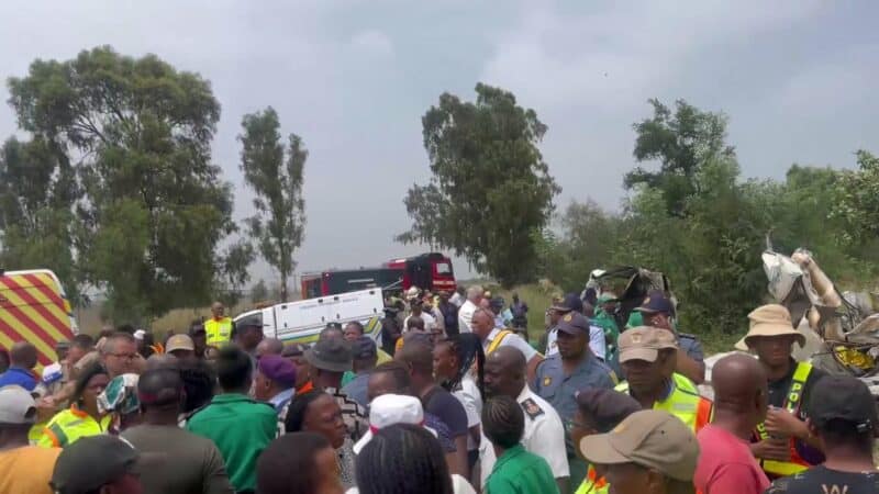 Authorities investigate minibus-tipper collision as survivors receive hospital care