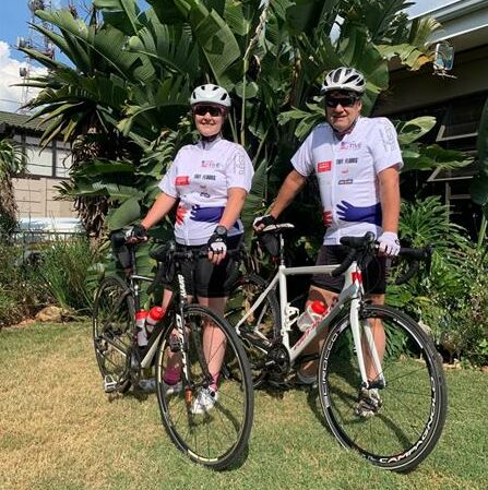 Simone and Pierre du Preez aim to complete 1 526km in aid of the Avril Elizabeth Home.