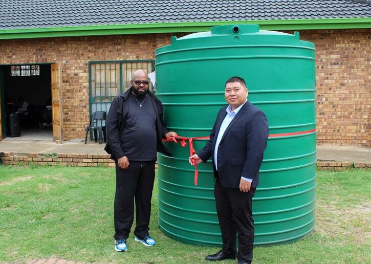 Aberdare Cables made a donation of groceries, a jojo tank, washing machine and stove.