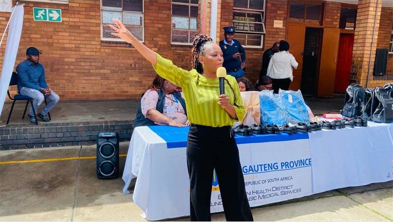 Ekurhuleni Clinical Forensic Medical Services and partners donated school uniforms and bags to learners during a community outreach.