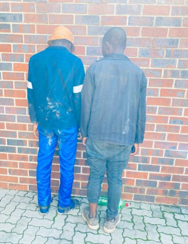 The Ekurhuleni Metropolitan Police Department arrested two suspects in Primrose after uncovering illegal mining equipment and suspected explosives during an intelligence-driven operation.