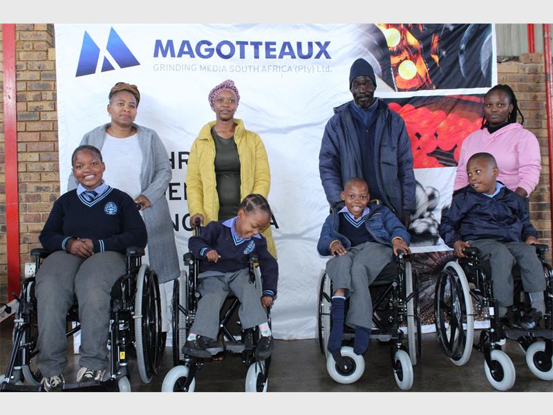 A donation from an international mining company has enabled a Katlehong school for learners with physical disabilities to purchase customised wheelchairs, laptops and other assistive equipment.