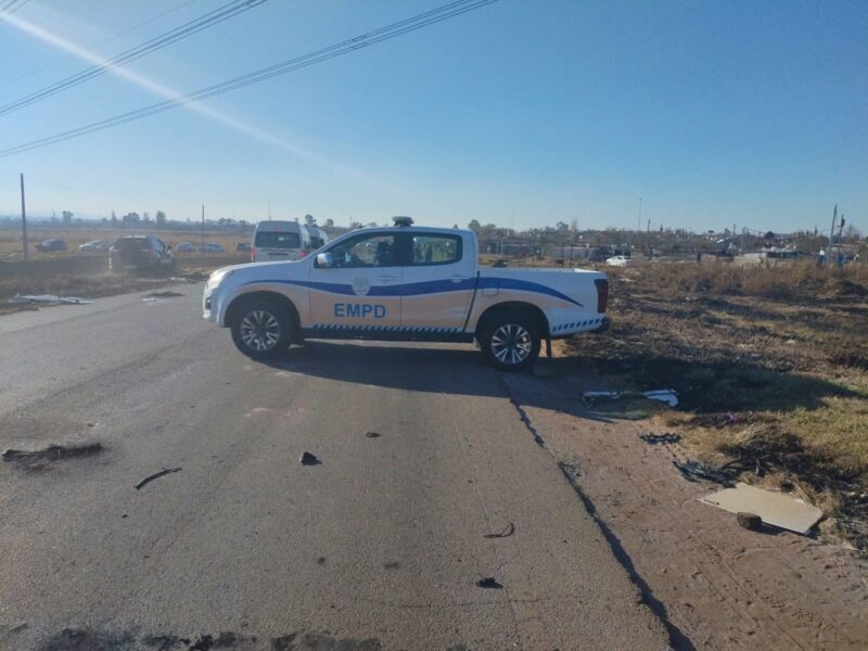 King Mohlaka Drive between Palm Ridge and Sky City was temporarily closed after protesters barricaded the roadway with stones, prompting a response from law enforcement agencies.