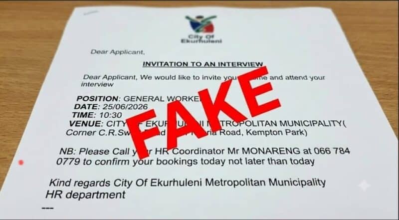 The City has urged residents to remain vigilant after a fraudulent job interview advertisement, falsely claiming to be from the municipality, began circulating on social media.
