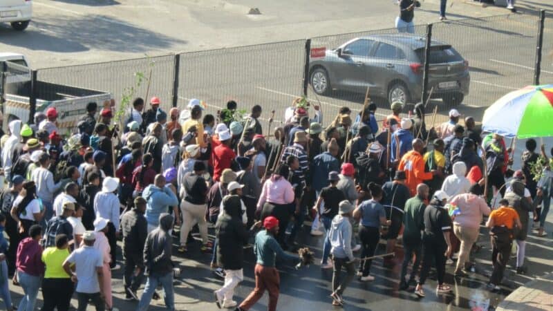 Protesters marched through several parts of the Germiston CBD under heavy police monitoring, with motorists urged to expect traffic disruptions as demonstrations continue.
