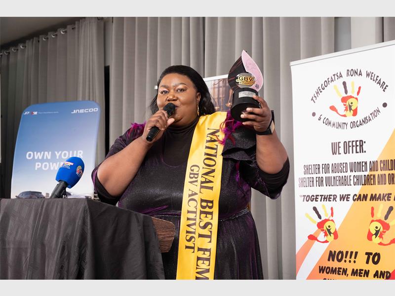 Hazel Moagi says the award recognises the collective work of her team and stakeholders fighting GBV on the ground.