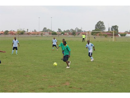 The soccer made for great entertainment as only players over the age of 31 were allowed to play.