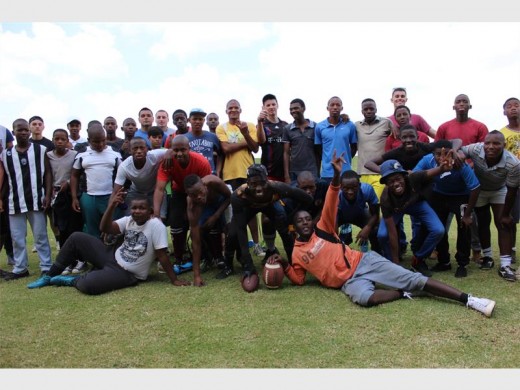 Some of the participants who attended the local American football training camp.