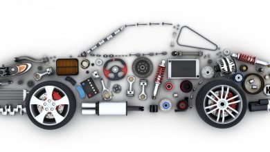 Abstract car and many vehicles parts