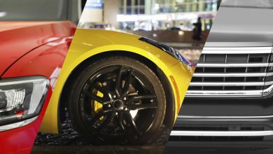 Collage of beautiful pictures with luxury cars