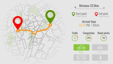 Creative infographic city map navigation for your dashboard concept design. Top and day time view. Vector illustration.