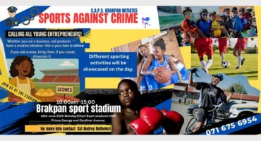 Sports against crime poster.