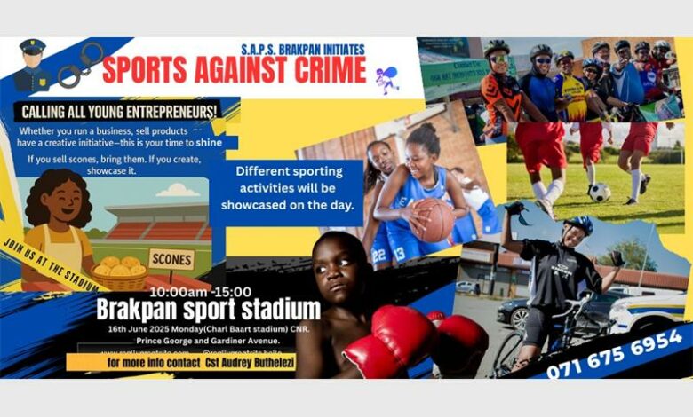 Sports against crime poster.