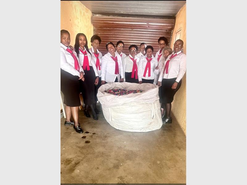 The Kwa-Thema Central Methodist Women’s Fellowship transforms plastic waste into hope by collecting bottle tops to exchange for a wheelchair, which will be donated to a needy home.
