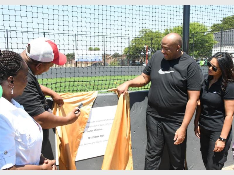 Geluksdal Secondary received a new sports court to promote active lifestyles.