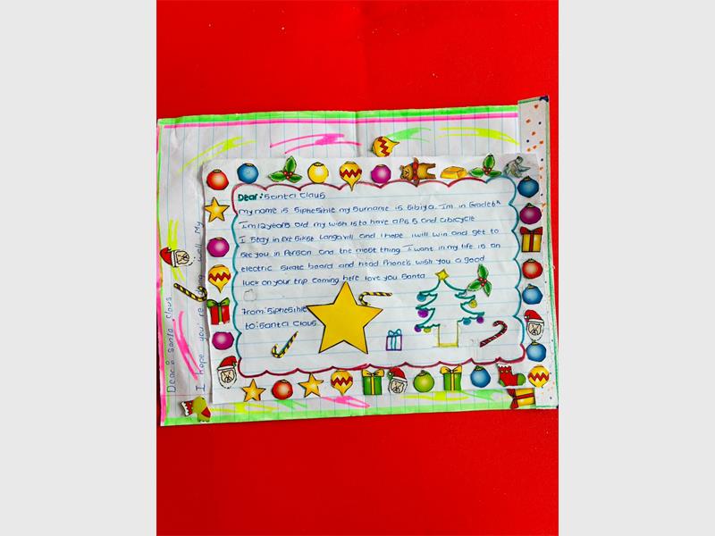 Dear Santa, Siphesihle Sibiya from Michael Zulu Primary hopes his Christmas wishes come true, and maybe he’ll get to meet you too!