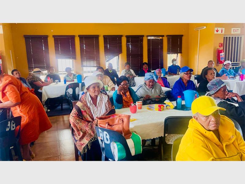 The Duduza SAPS and partners visited the Tshwaranang Elderly Care Centre to educate senior citizens on GBVF, safety measures and available support services.