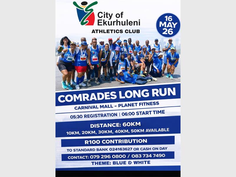 Runners of all levels are invited to take part in multiple distance events on May 16 as part of Comrades Marathon preparation.