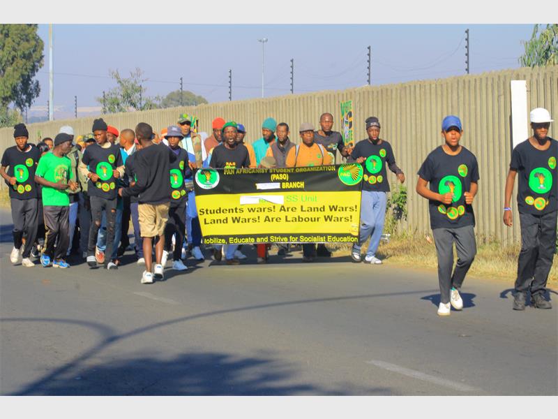 Community members and PAC supporters marched to the Kwa-Thema Police Station, demanding progress and accountability in the two-year-old murder case of activist Tshepo Mwelase.