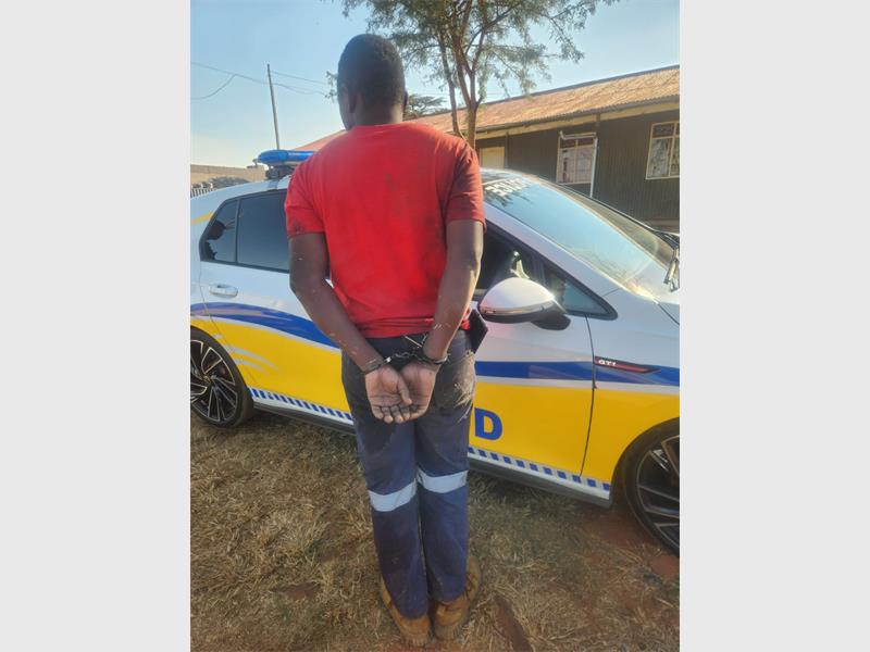 The 38-year-old suspect was arrested in an Everest informal settlement for being in possession of material that law enforcement says is often associated with illegal mining activities.