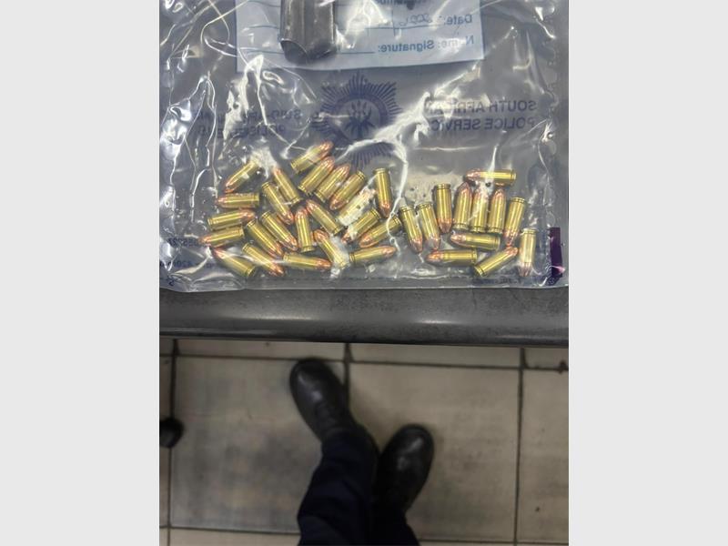A 29-year-old was arrested after EMPD officers found an unlicensed firearm and 35 rounds of live ammunition during a stop-and-search operation in Tsakani.