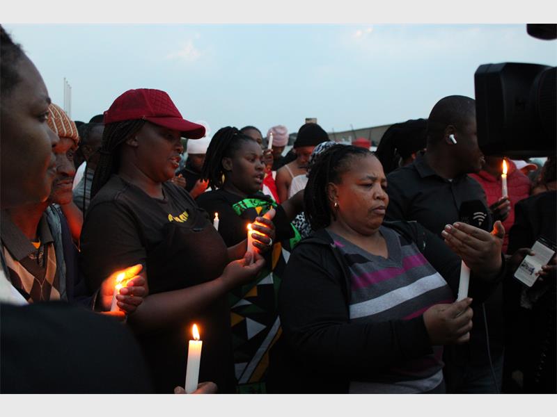 Kwa-Thema residents gathered for a mass prayer following the murder of Dineo Evelyn Motapane, and are calling for more security and policing in the area.