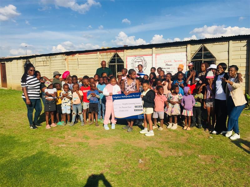 Delgubzee Multipurpose gave a helping hand through a donation to Nokuphila Community Services that assists children.
