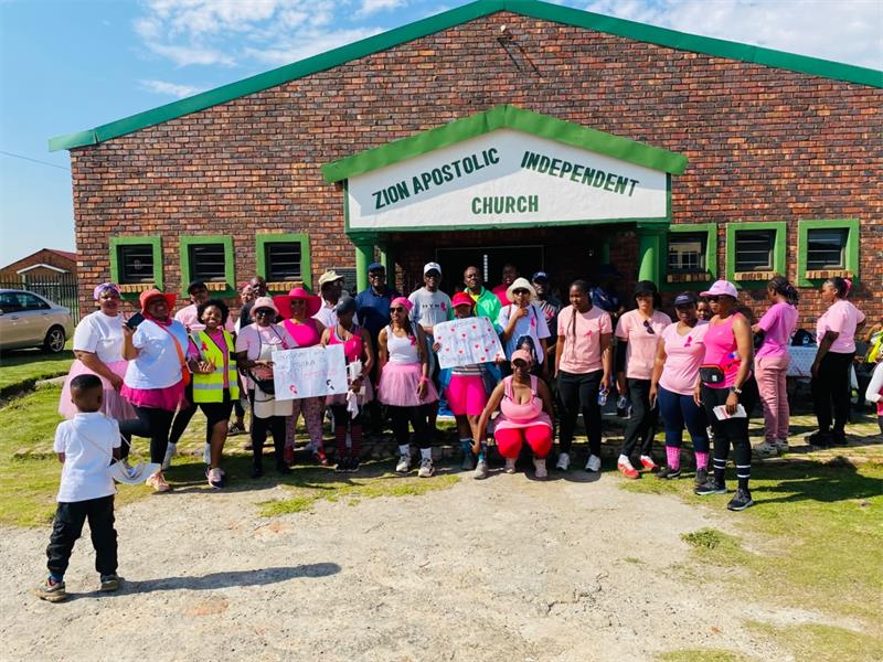 The Zion Apostolic Independent Church hosted a walkathon where women were educated on breast cancer and advised to go for screenings.
