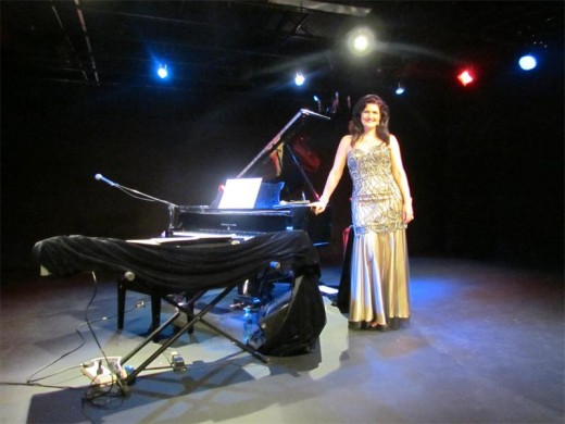 Cat Simoni after a successful opening night performance.
