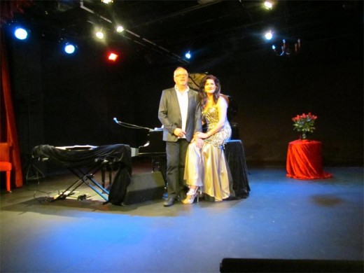 Johan Laas and Cat Simoni pose after opening night of Beautiful Barbra!